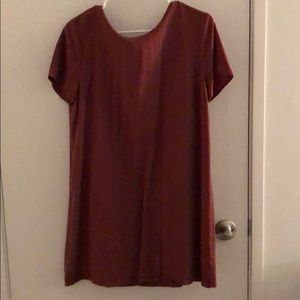 Burgundy shift dress